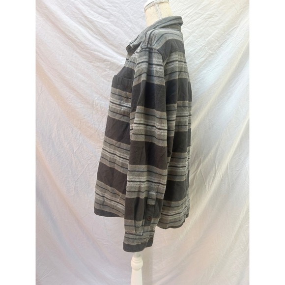 Katin Striped Flannel Shirt Long Sleeve Gray Casual Warm Layering Large - Picture 3 of 6